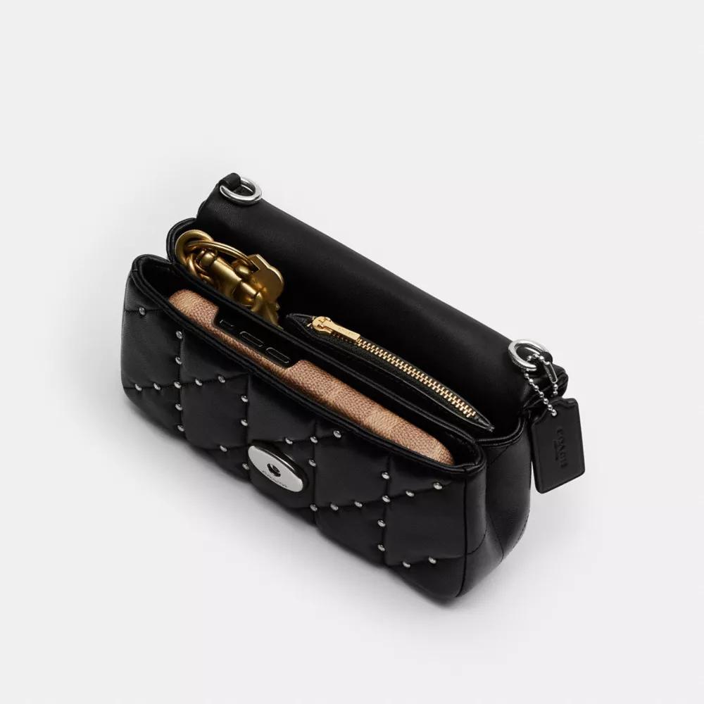 Tabby Crossbody Wristlet With Pillow Quilting And Crystal Rivets Product Image