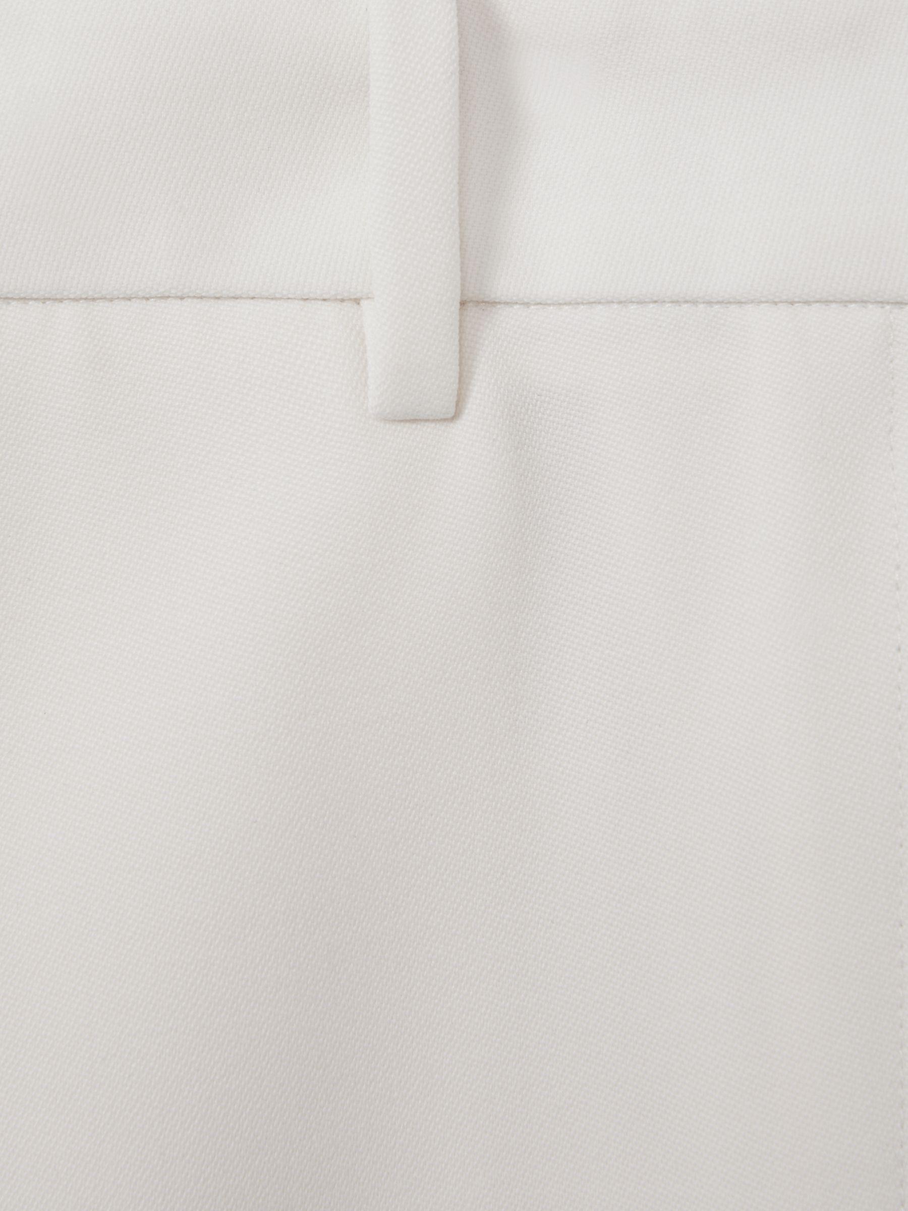 Wool Blend Wide Leg Tux Trousers in White Product Image