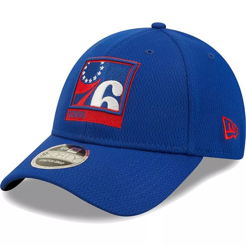Mens New Era Royal Philadelphia 76ers Framed 9FORTY Snapback Hat Product Image