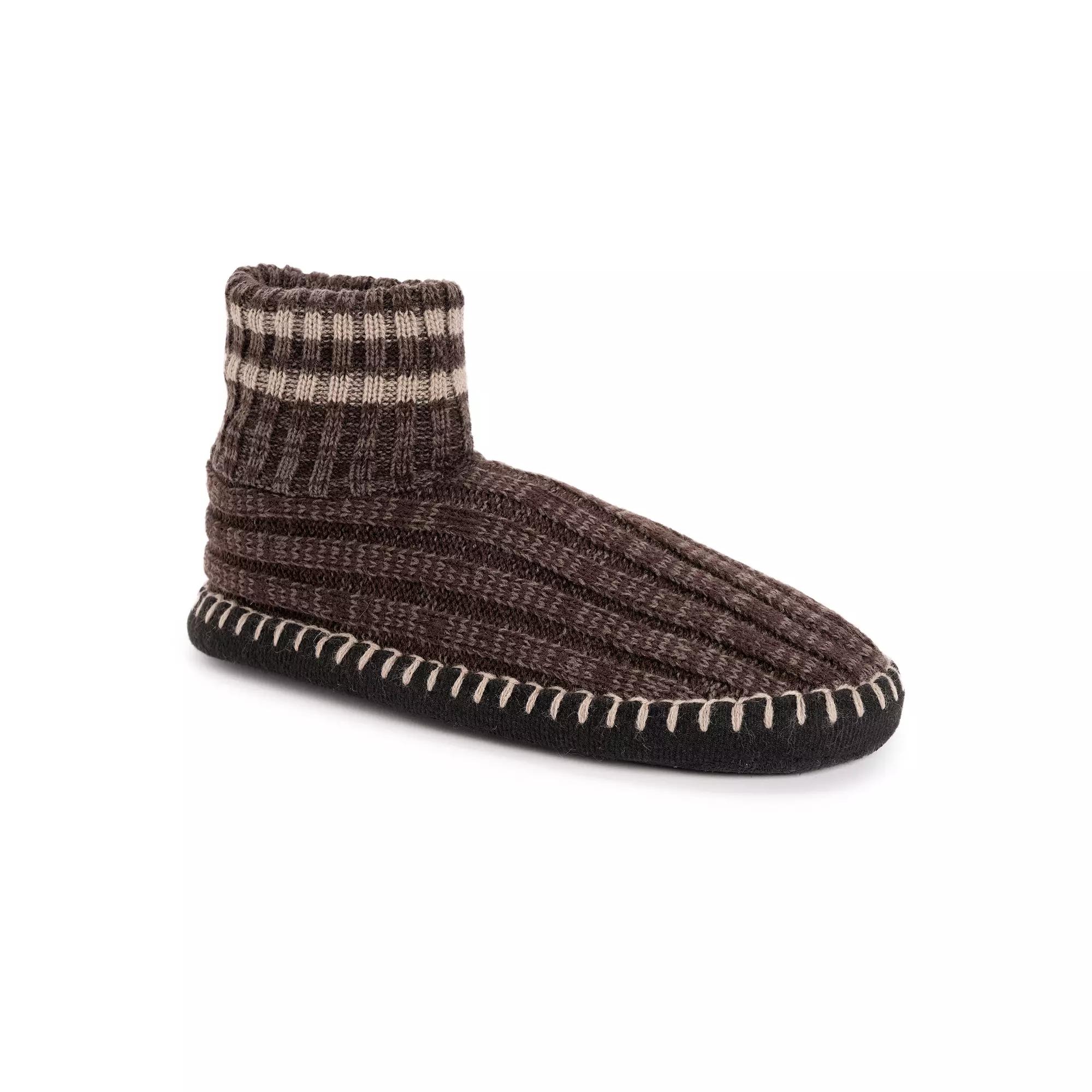 MUK LUKS Cable Knit Cuffed Men's Boot Slippers,  Product Image