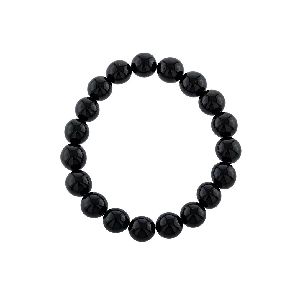 Main and Sterling 10 mm Gemstone Bead Bracelet, Women's, Size: 7", Black Product Image