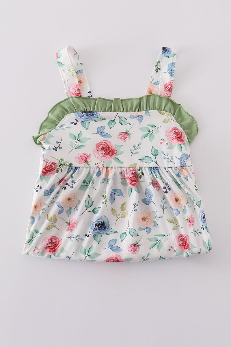 Green garden rose dress Product Image