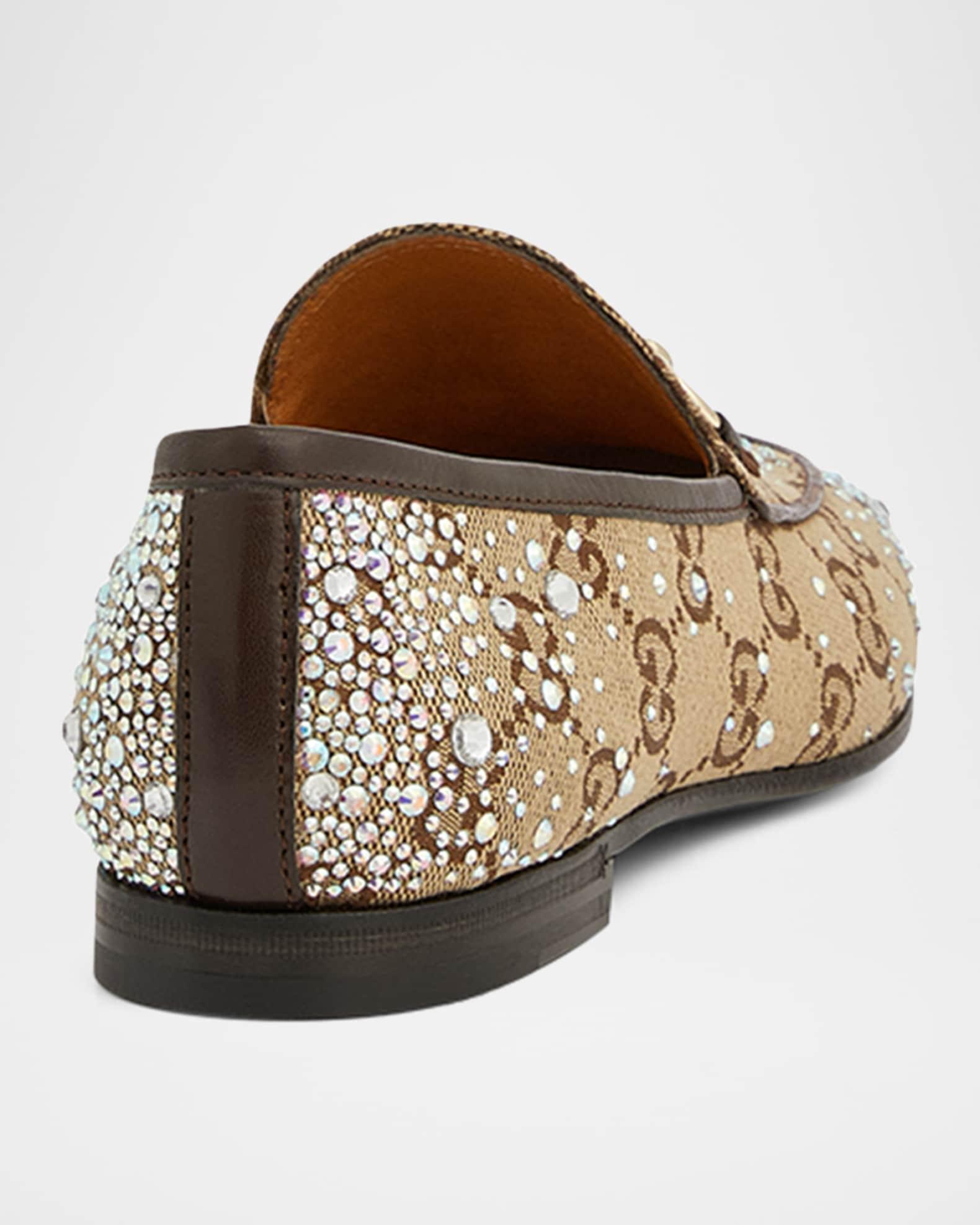 New Jordaan GG Crystal Canvas Loafers Product Image