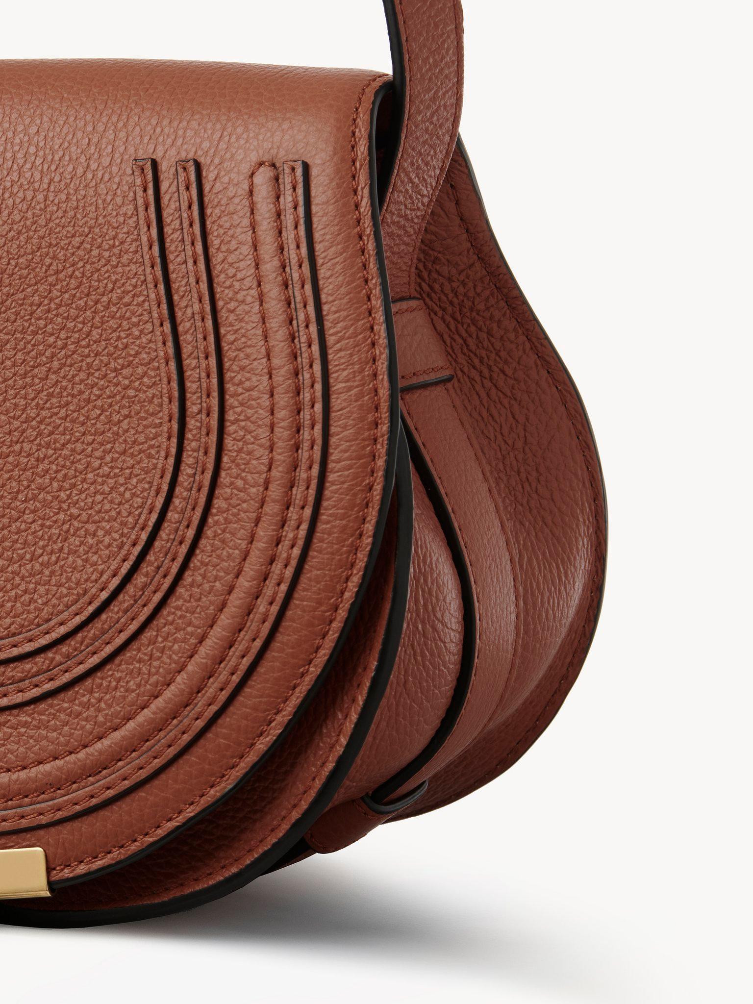 Small Marcie saddle bag in grained leather Product Image