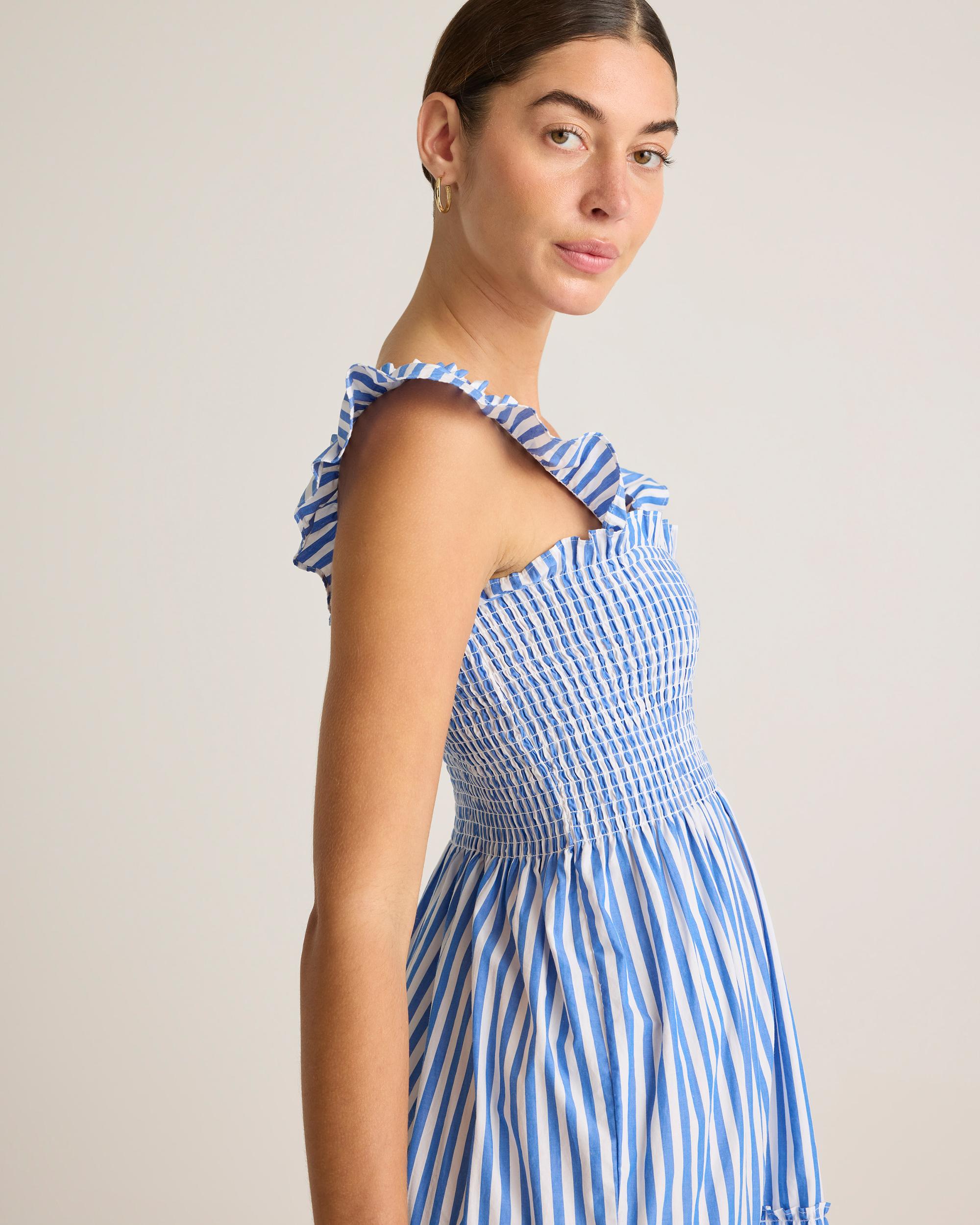 Quince | Women's Poplin Smocked Midi Dress Organic Cotton Product Image