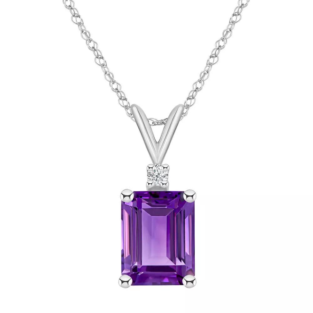 Celebration Gems 14k White Gold Gemstone & Diamond Accent Pendant Necklace, Women's,  Product Image