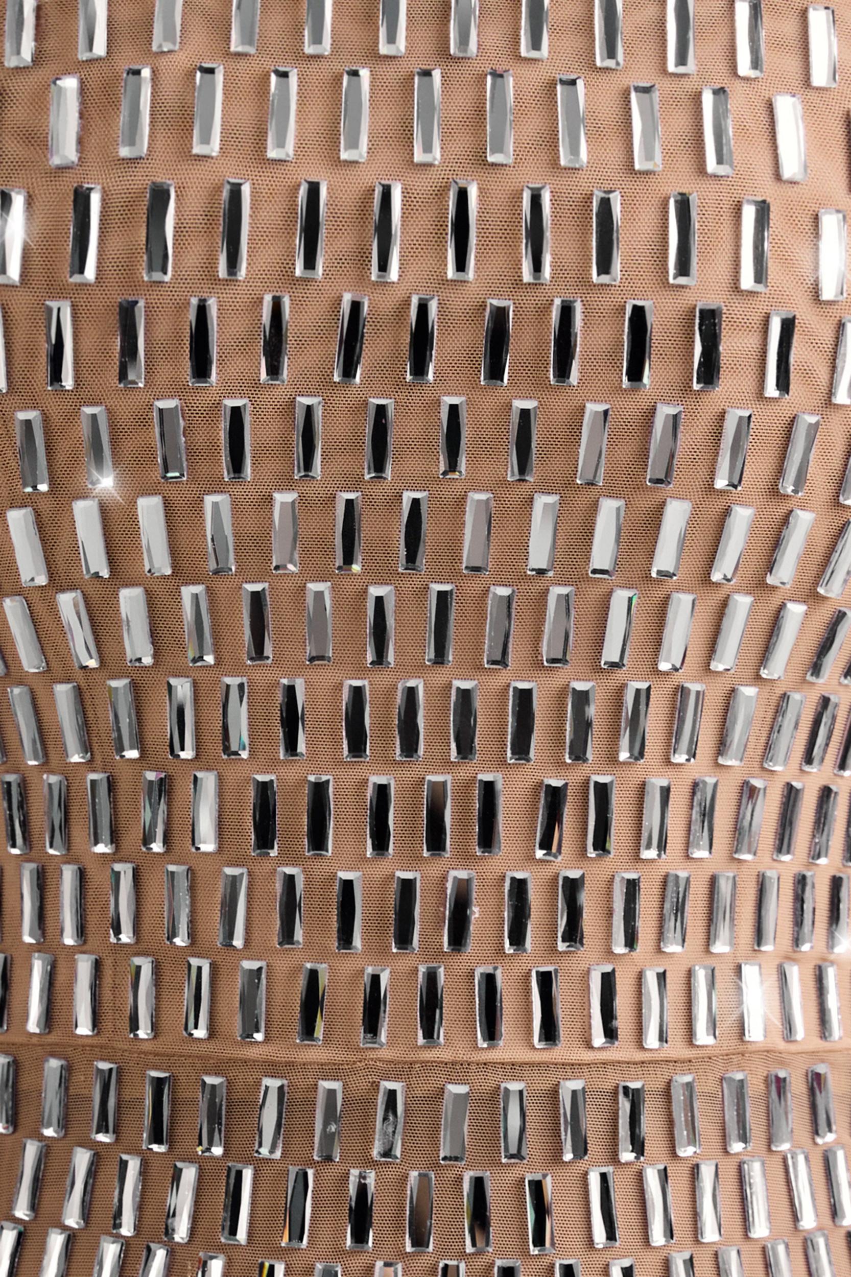 Embellished Low-Rise Micro Mini Skirt in Almond Product Image