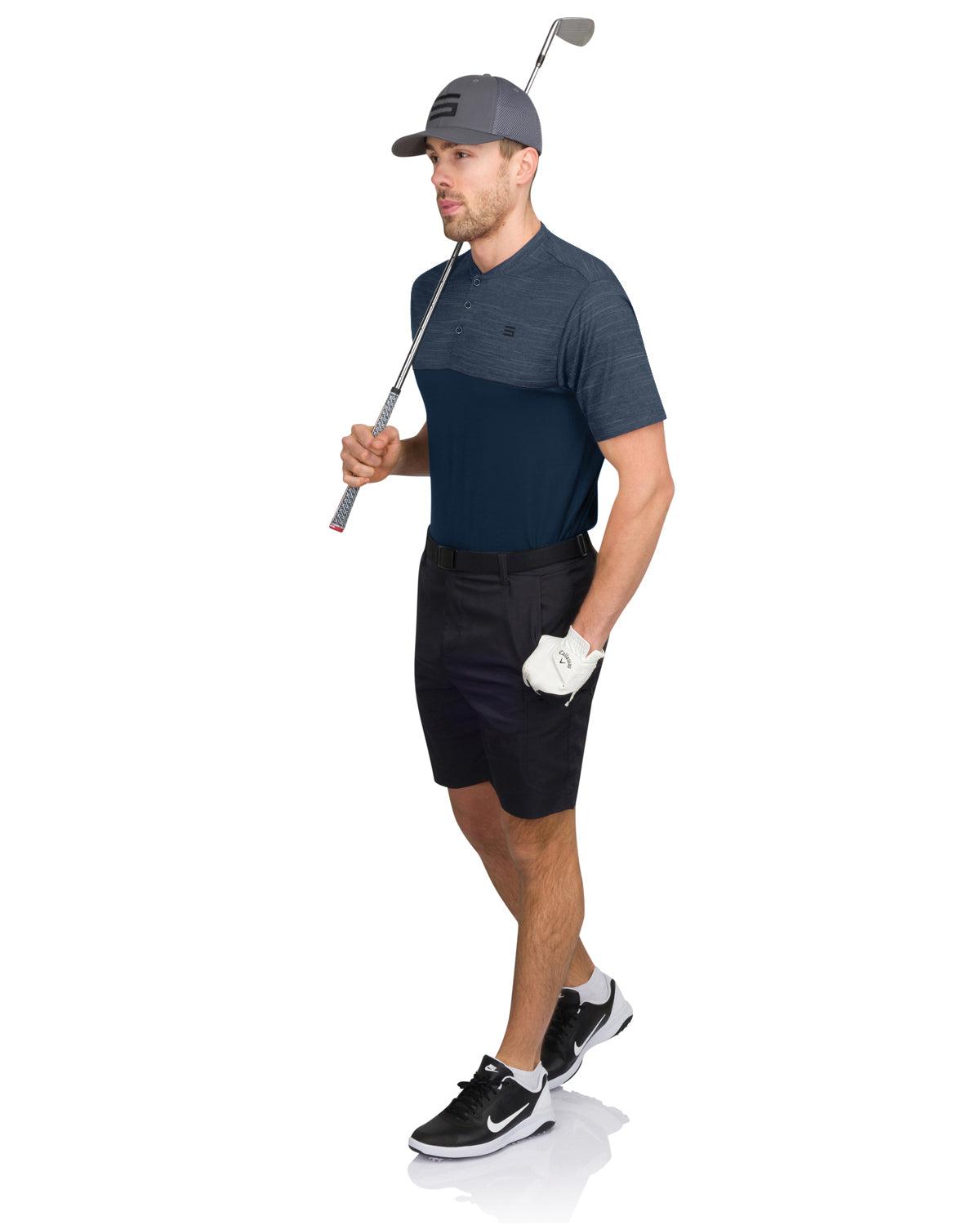 Three Sixty Six Two Tone Collarless Golf Polo Male Product Image