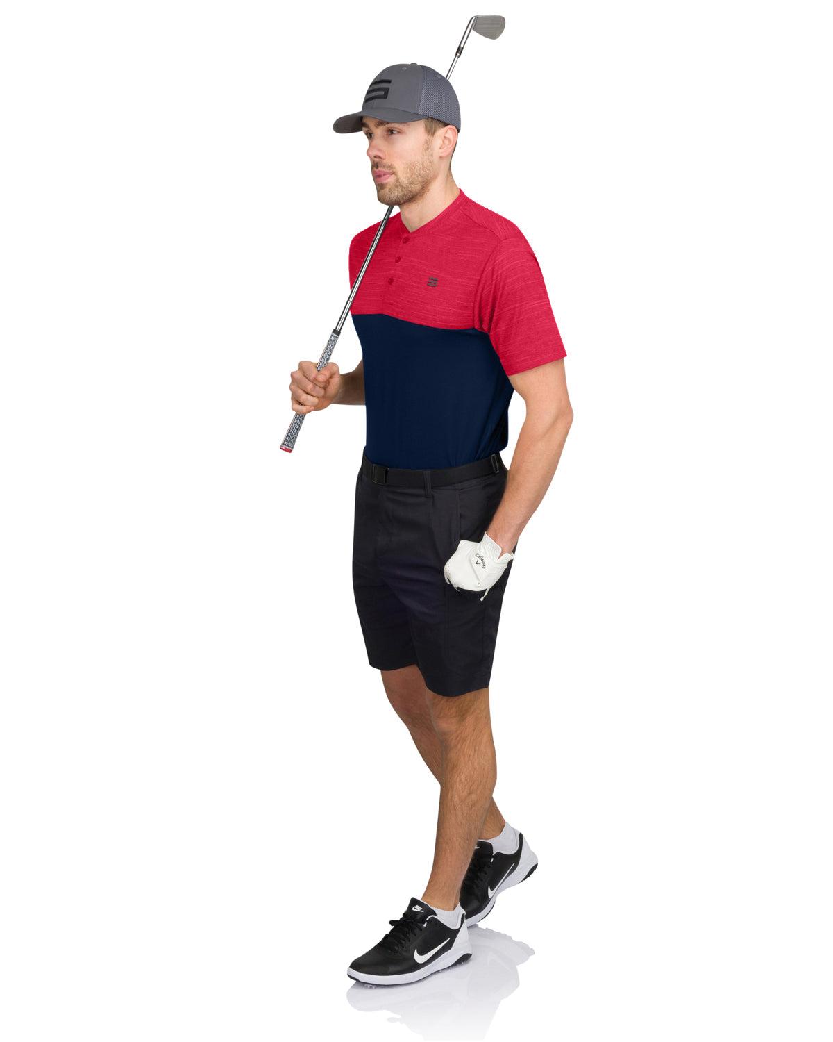 Three Sixty Six Two Tone Collarless Golf Polo Male Product Image