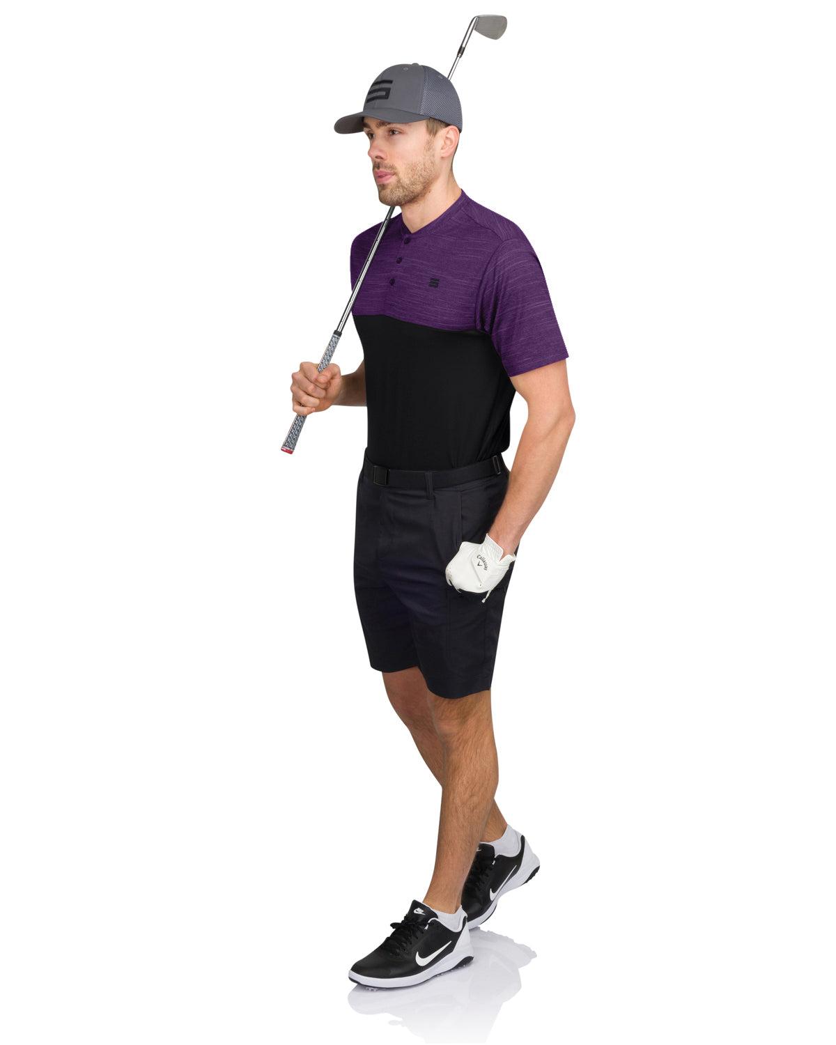 Three Sixty Six Two Tone Collarless Golf Polo Male Product Image