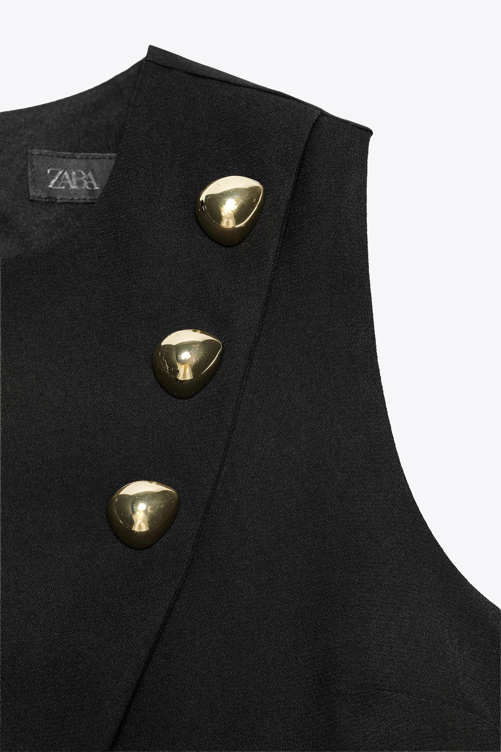 GOLD BUTTON WRAP TOP Product Image