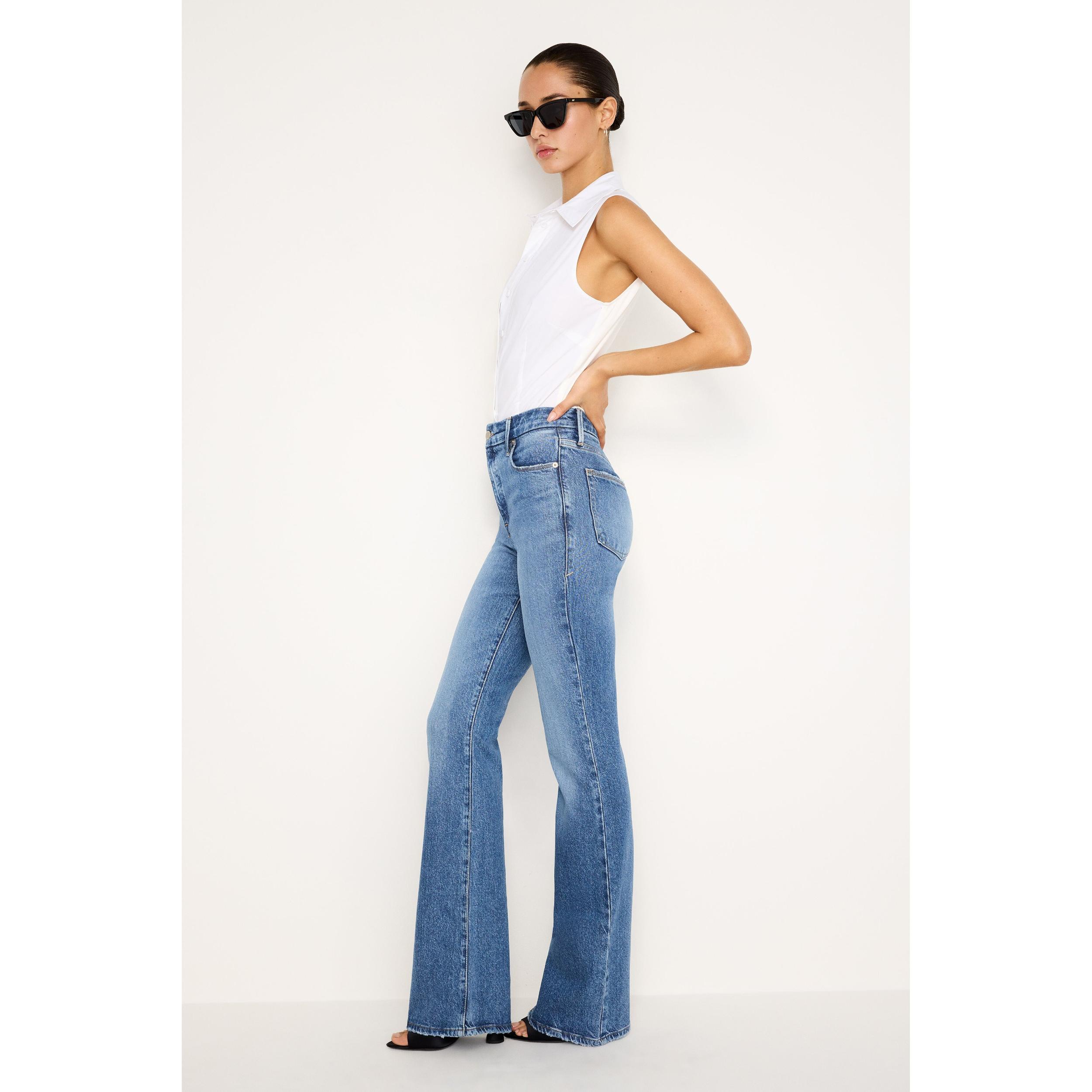 Womens Soft-Tech Good Classic Slim Bootcut Jeans | Indigo, Size 28 Plus | Good American by Khlo Kardashian Product Image