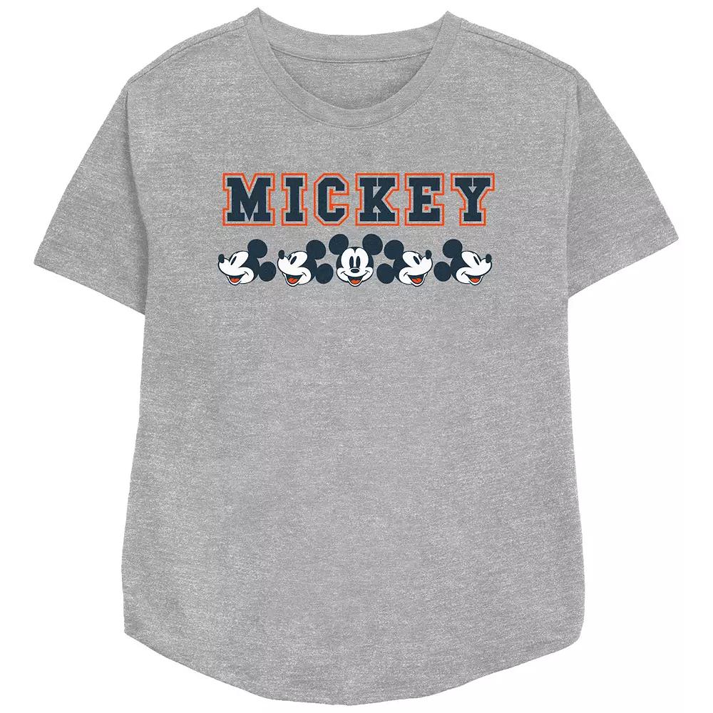 Disney's Mickey Mouse Face Profile Lineup Women's Relaxed Fit Graphic Tee,  Product Image