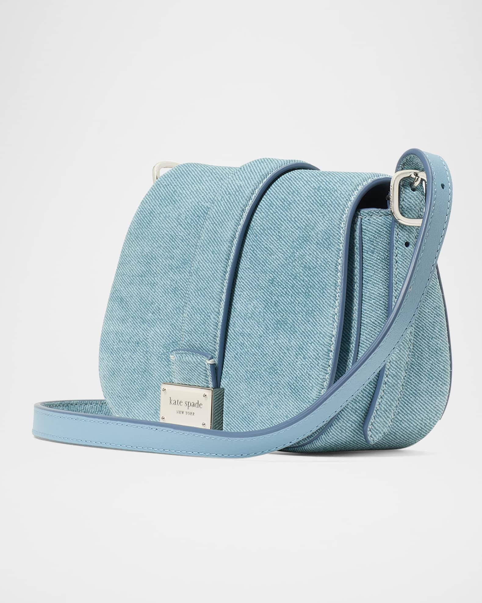 nouveau denim suede mini saddle crossbody bag Product Image