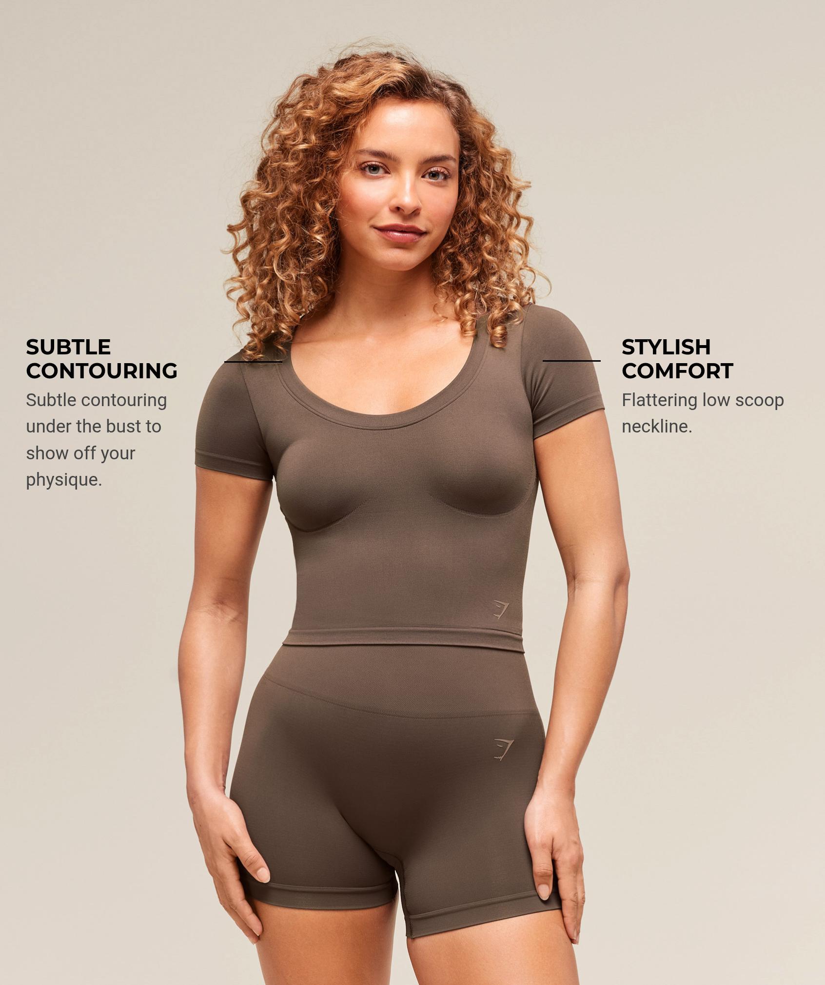 Gymshark Soft Sculpt Midi T-Shirt - Walnut Brown Female Product Image