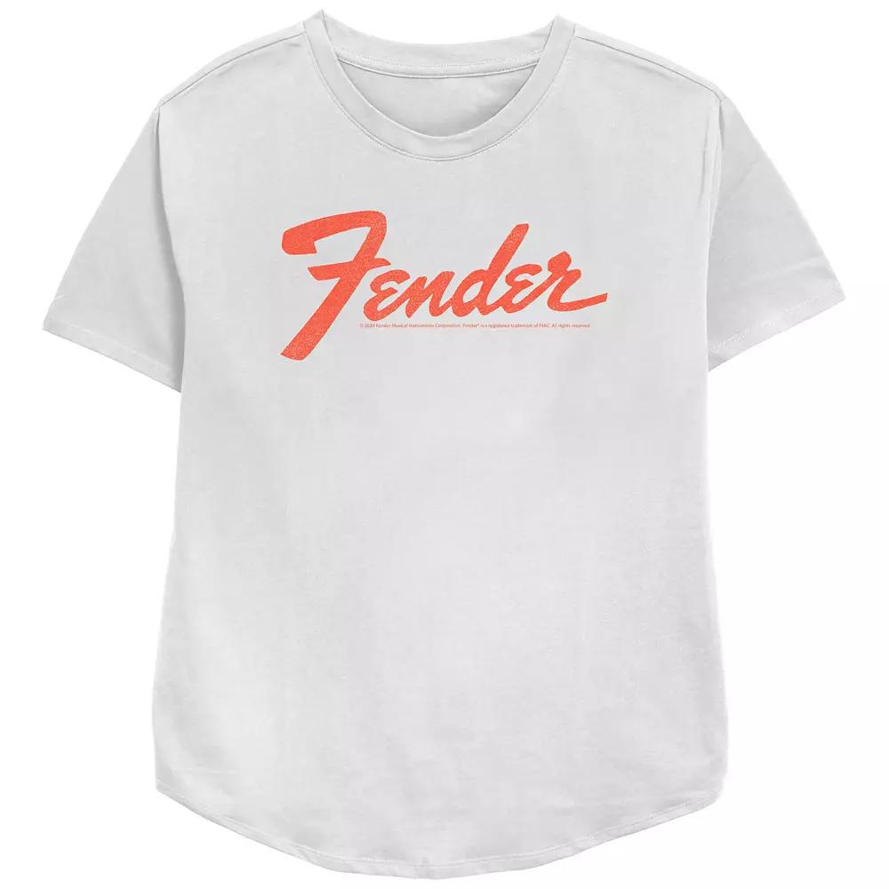 Women's Fender Simple Orange Logo Relaxed Fit Graphic Tee, Girl's,  Product Image