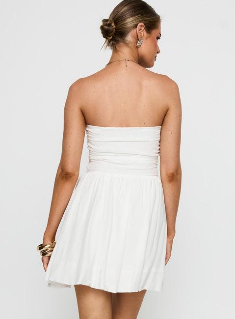 Rashida Strapless Mini Dress White Product Image