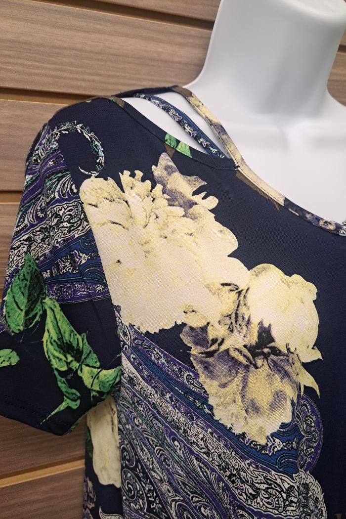 Blue floral paisley tunic Product Image