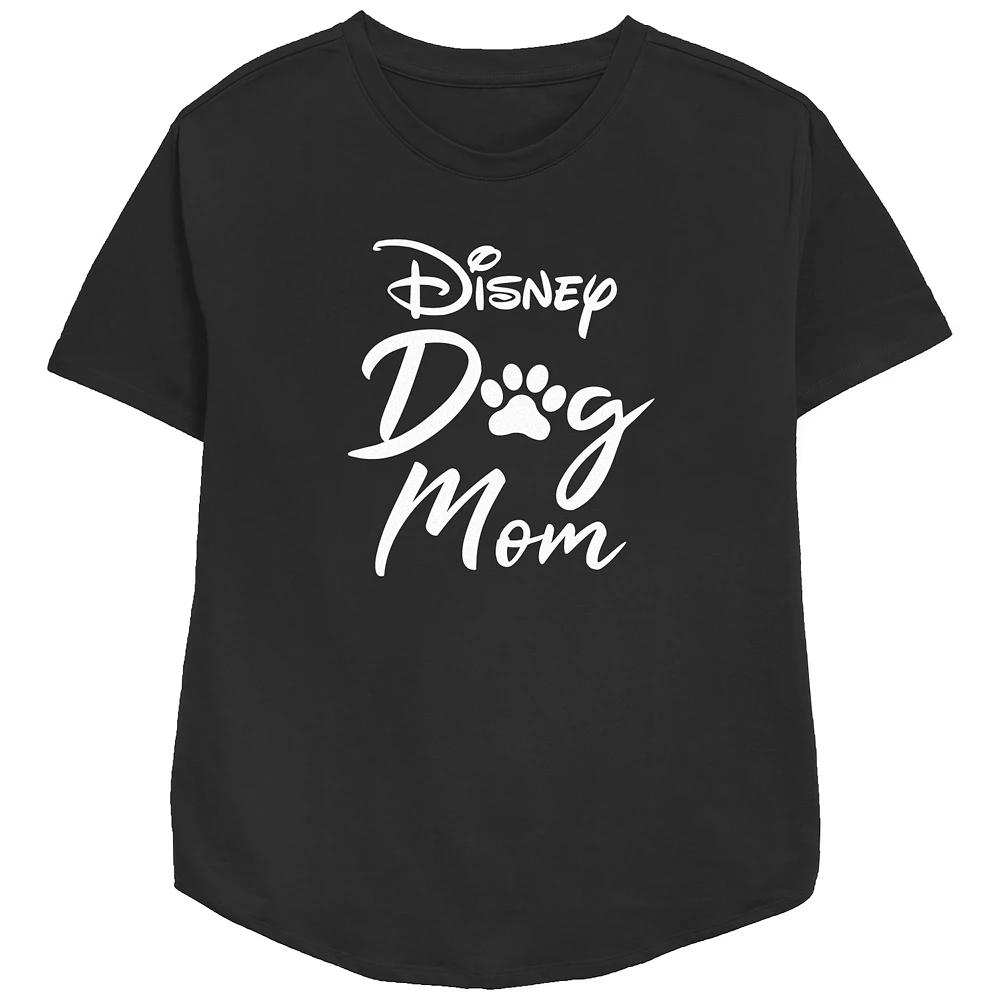 Disney Dogs Women's Mom Pawprint Script Relaxed Fit Graphic Tee, Girl's, Size: XS, Black Product Image