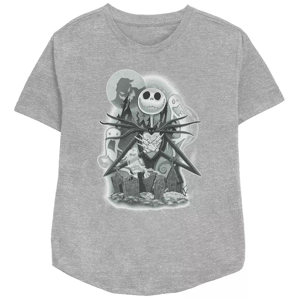 Disney's The Nightmare Before Christmas Jack Skellington Cemetery Women's Relaxed Fit Graphic Tee,  Product Image