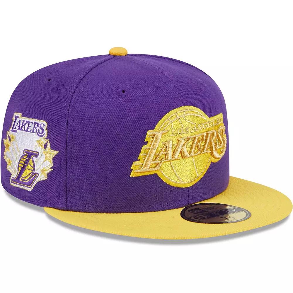 Men's New Era Purple/Gold Los Angeles Lakers Gameday Gold Pop Stars 59FIFTY Fitted Hat,  Product Image