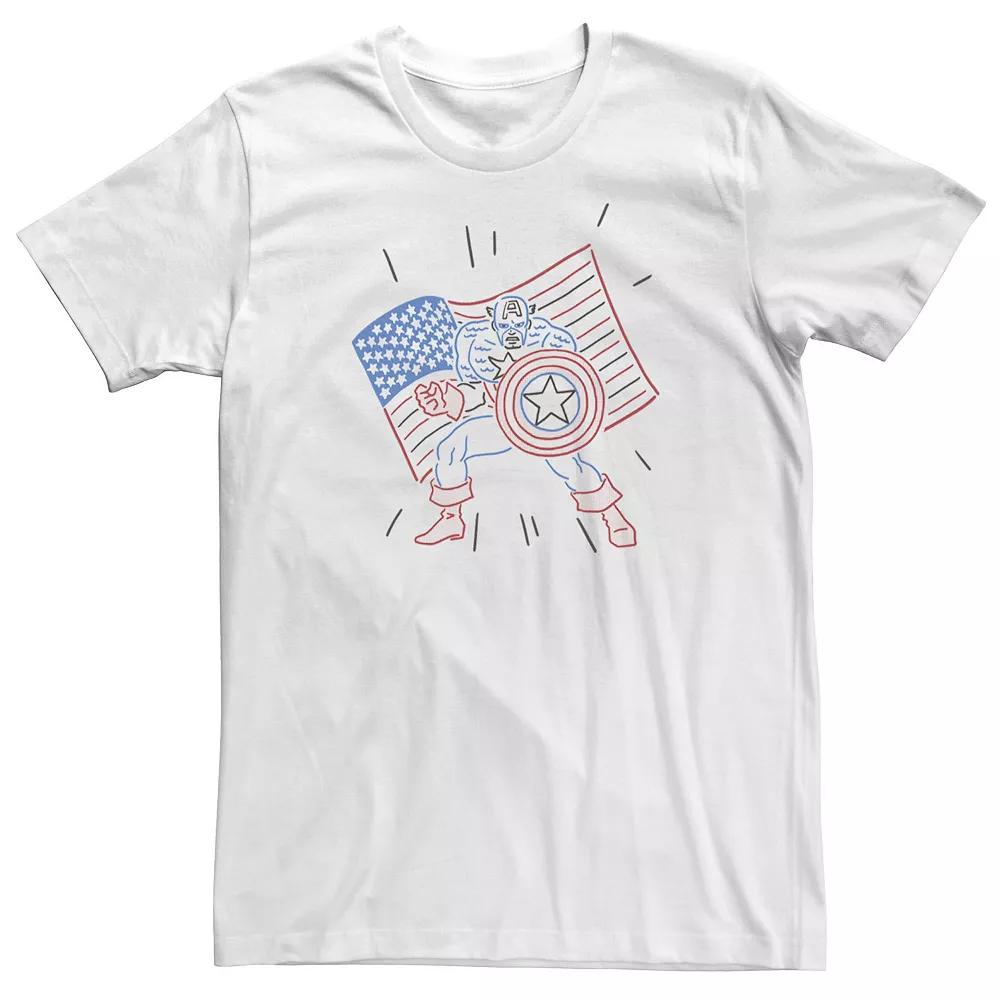 Big & Tall Marvel Captain America Patriotic Line Art Tee, Men's,  Product Image