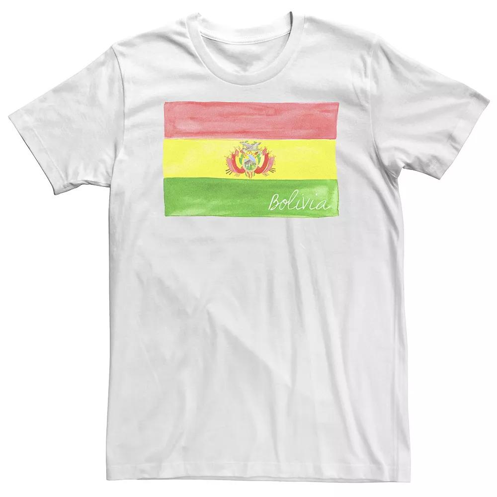 Big & Tall HHM Bolivia Watercolor Flag Tee, Men's, Size: 3XL, White Product Image