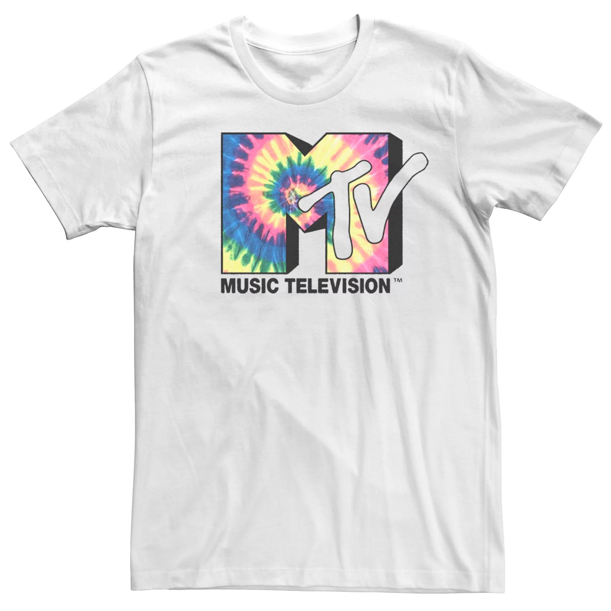 Men's MTV Spiral Tie-Dye Fill Logo Tee,  Product Image