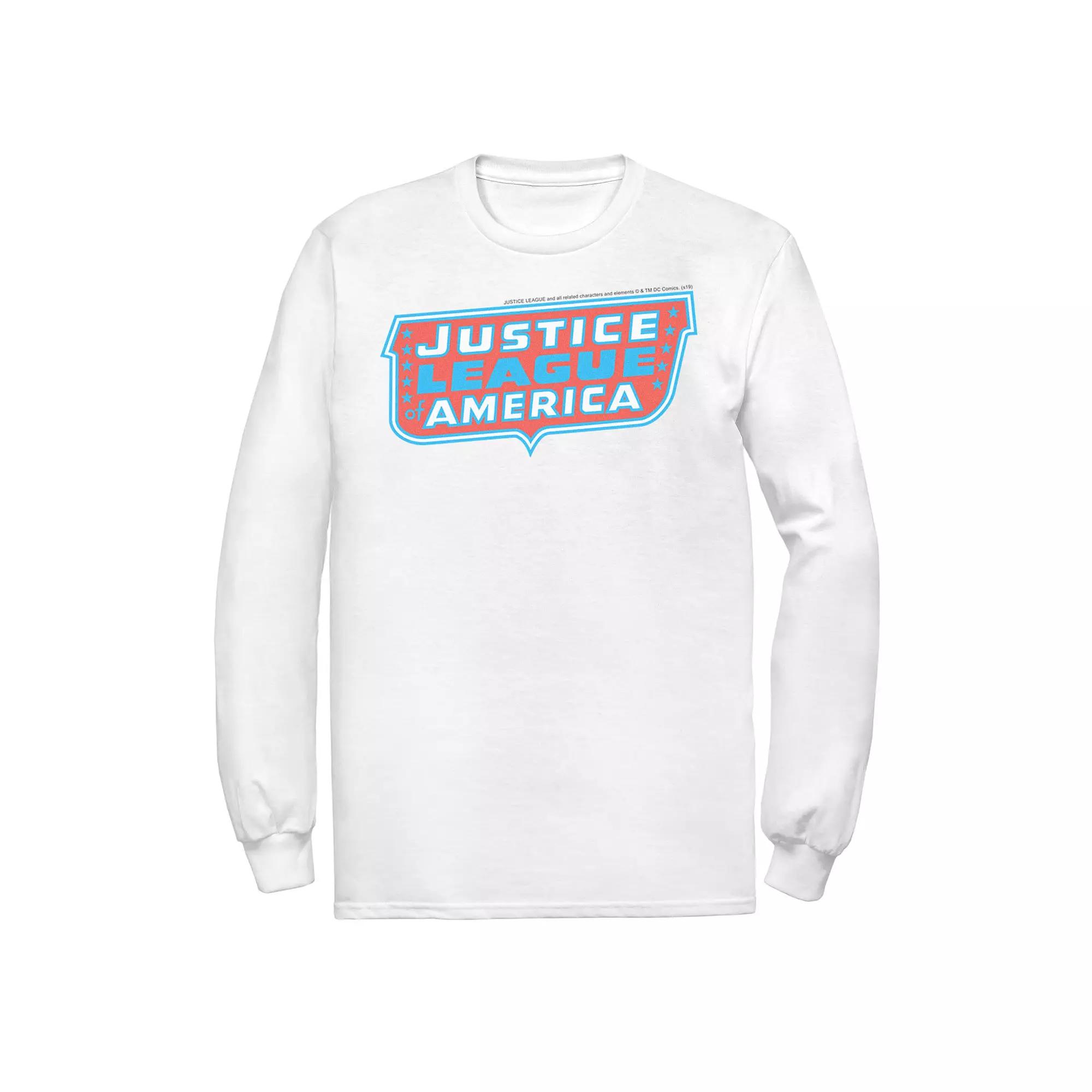 Men's DC Comics Justice League of America Text Poster Logo Tee,  Product Image