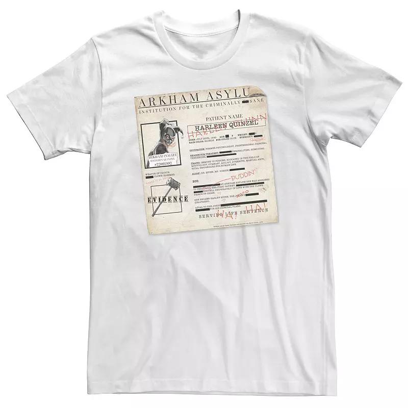Big & Tall DC Comics Batman Harley Quinzel Arkham Asylum File Tee, Men's,  Product Image