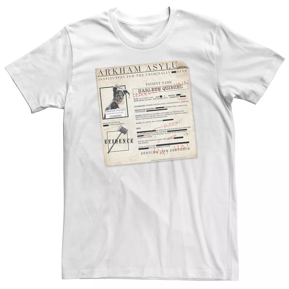 Big & Tall DC Comics Batman Harley Quinzel Arkham Asylum File Tee, Men's,  Product Image