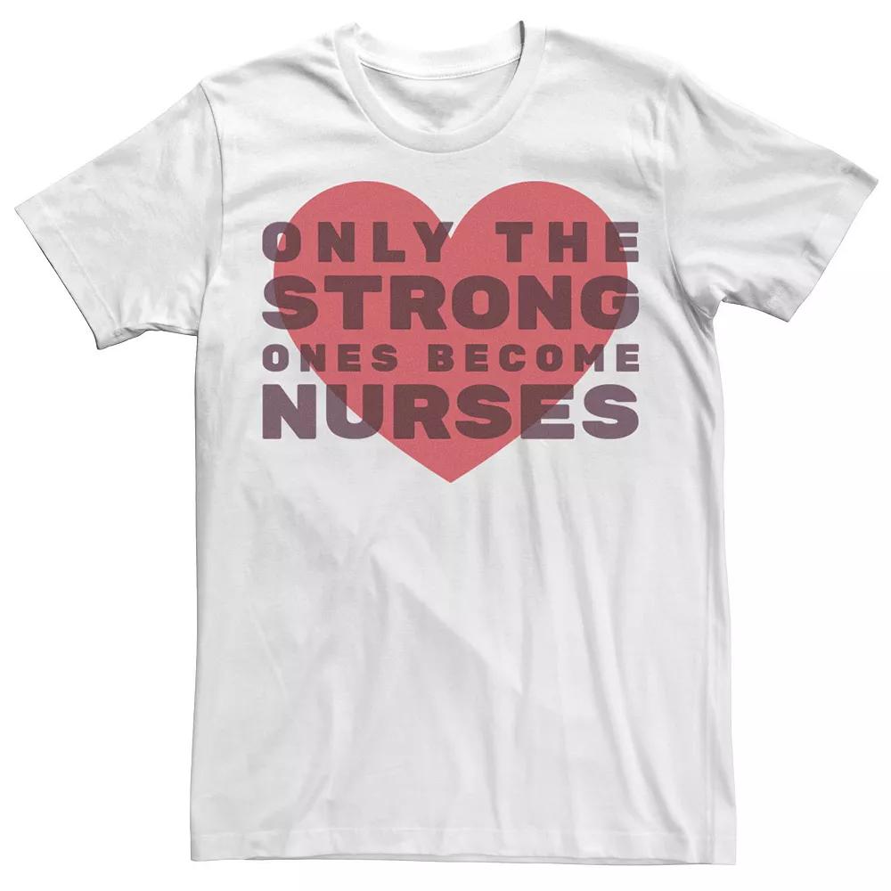Men's Only The Strong Ones Become Nurses Heart Graphic Tee,  Product Image