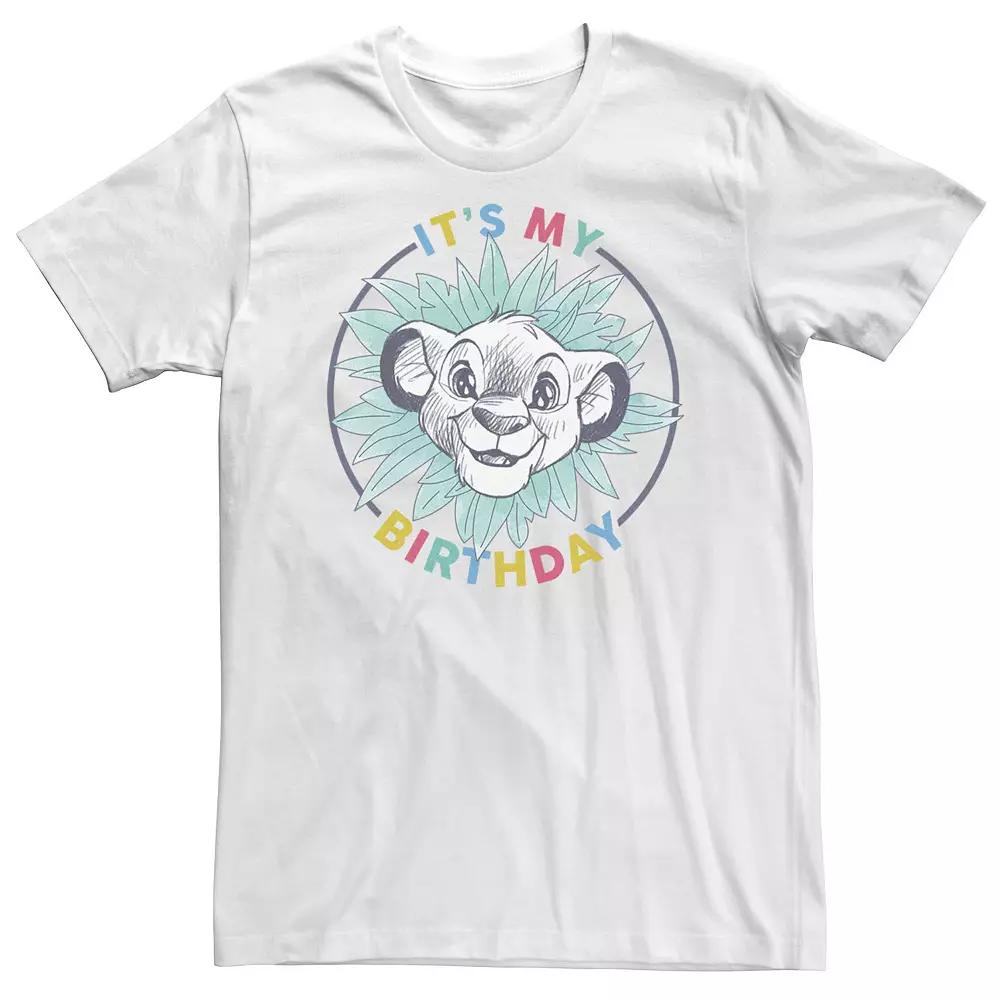 Big & Tall Disney Lion King It's My Birthday Simba Tee, Men's, Size: XXL Tall, White Product Image