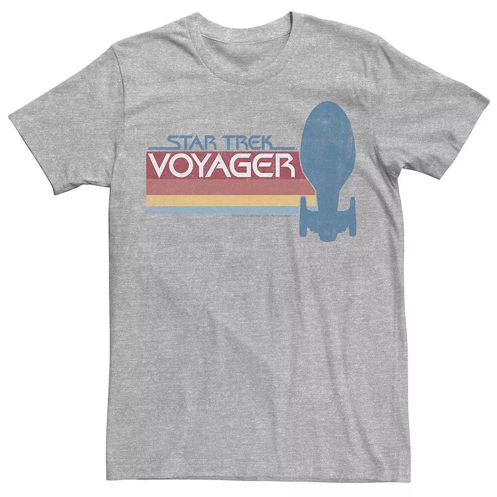 Men's Star Trek Voyager Retro Rainbow Tee, Size: Large, Athletic Grey Product Image
