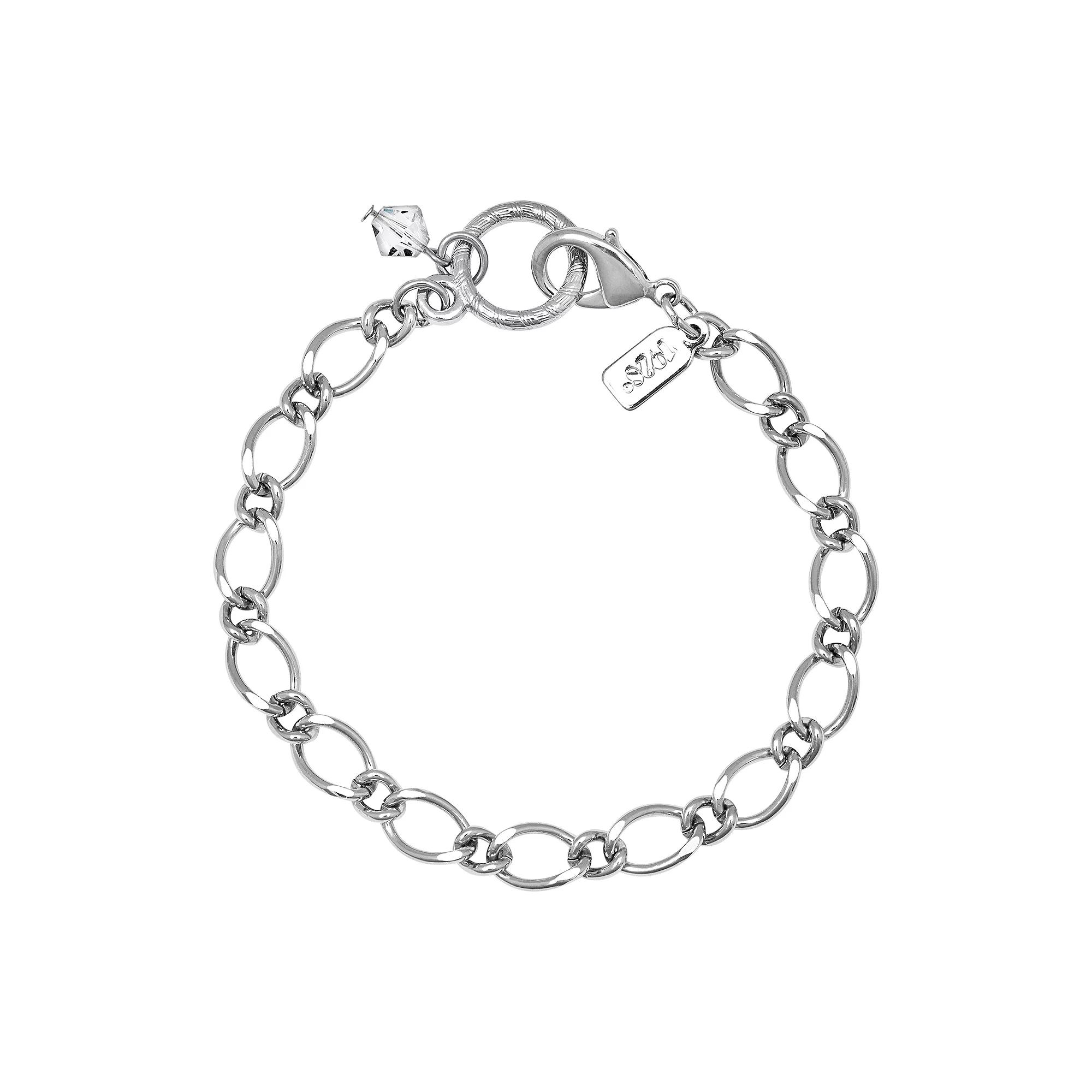 1928 Silver Tone Charm Holder Bracelet, Womens Product Image