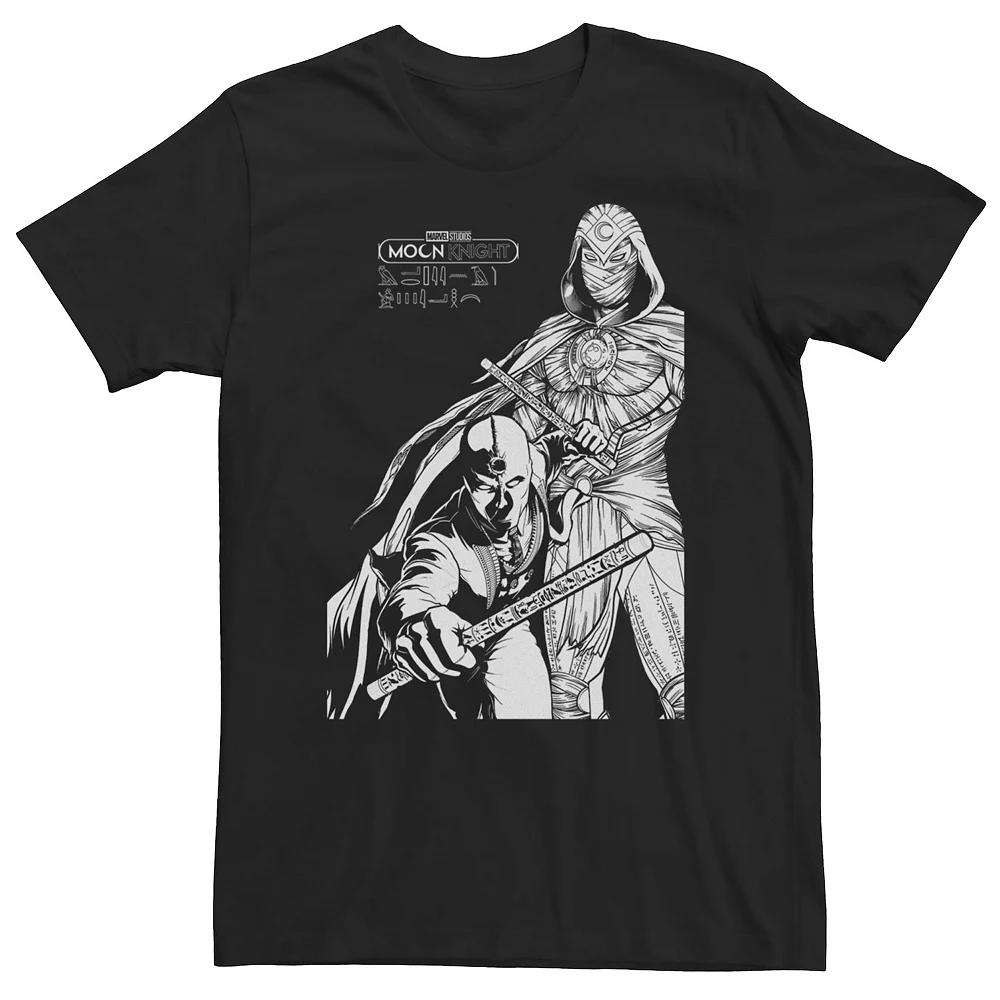 Big & Tall Marvel Moon Knight MK Line Art Duo Tee, Men's, Size: 5XL, Black Product Image