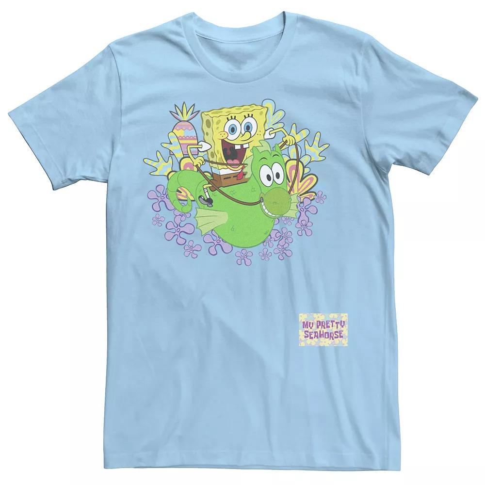 Men's SpongeBob SquarePants Seahorse Ride Graphic Tee,  Product Image