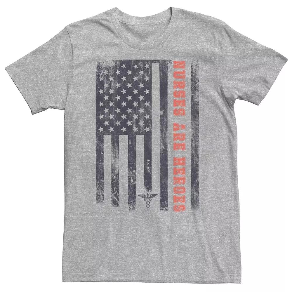 Big & Tall "Nurses Are Heroes" Flag Americana Tee, Men's,  Product Image