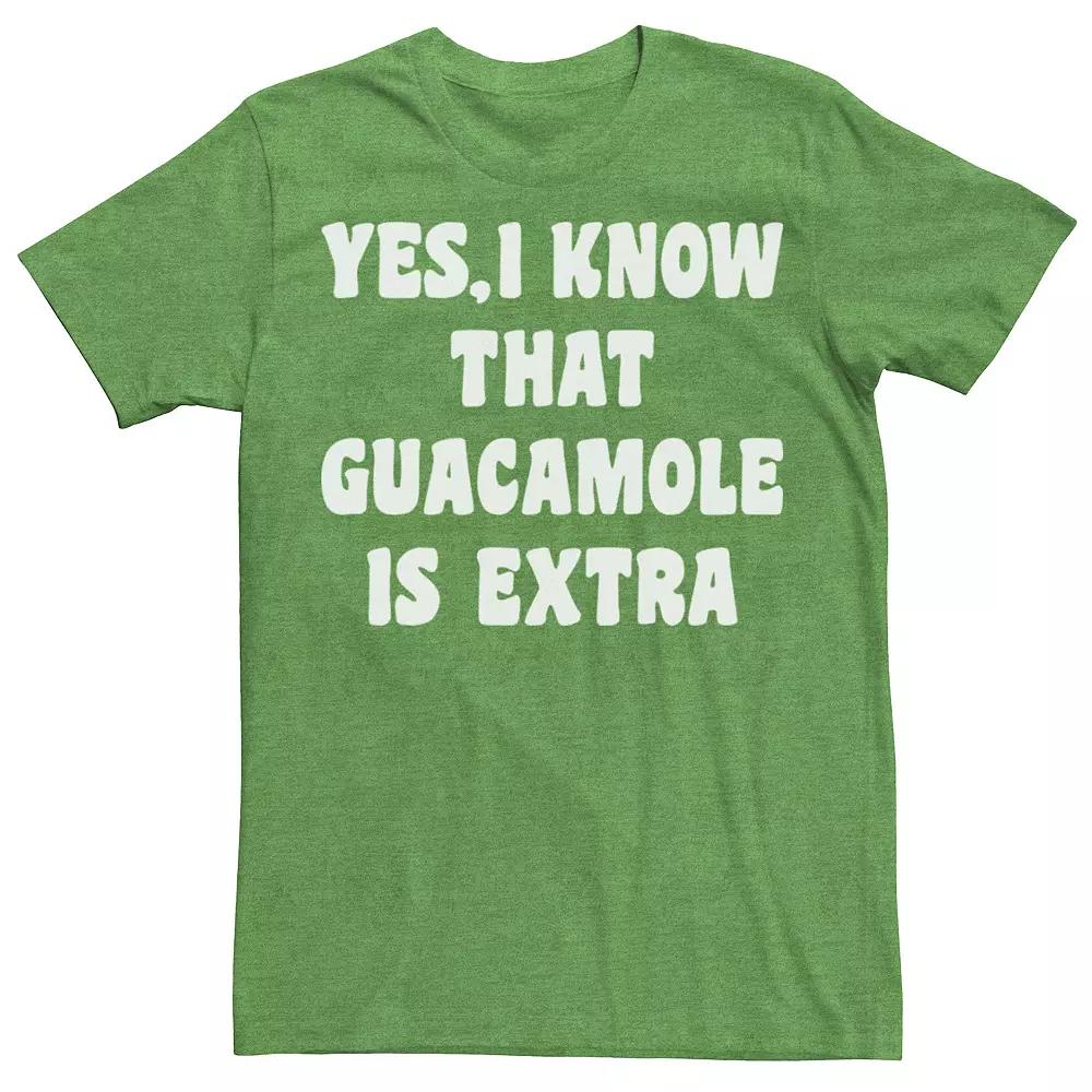 Men's Yes I Know Guacamole Is Extra Funny Tee, Size: XL, Kelly Grey Product Image