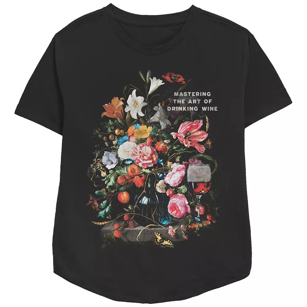 Women's Mastering The Art Of Drinking Wine Relaxed Fit Graphic Tee,  Product Image