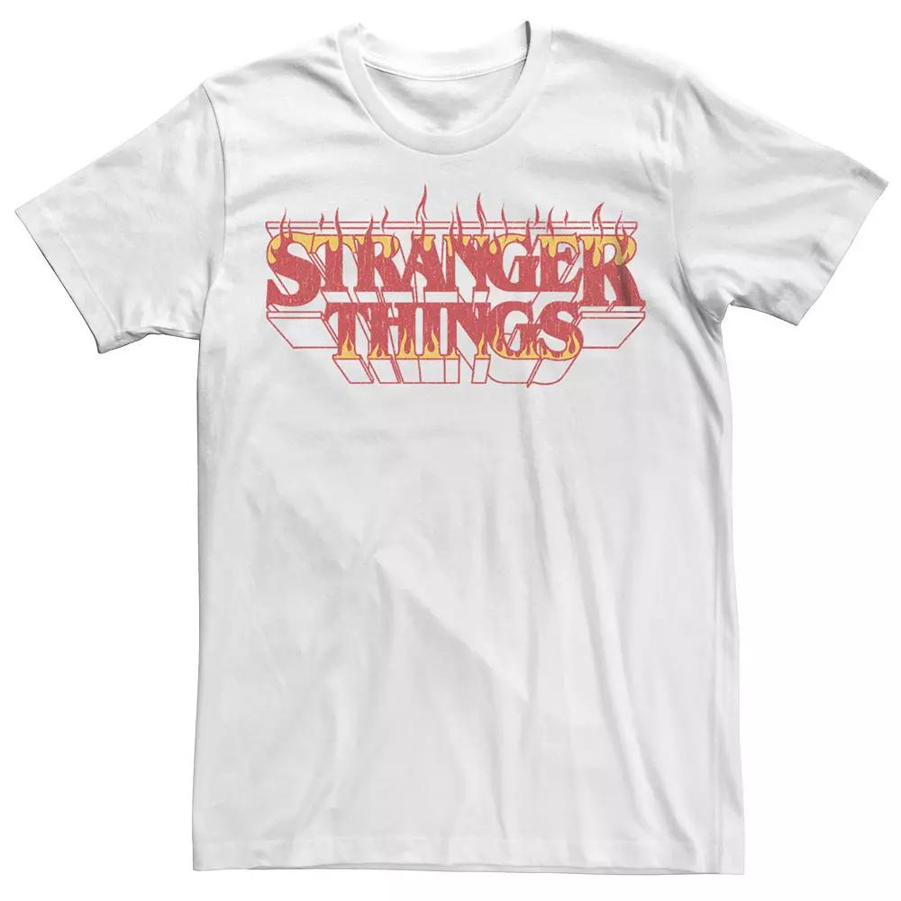 Men's Stranger Things Fire Logo Tee, Size: Medium, White Product Image