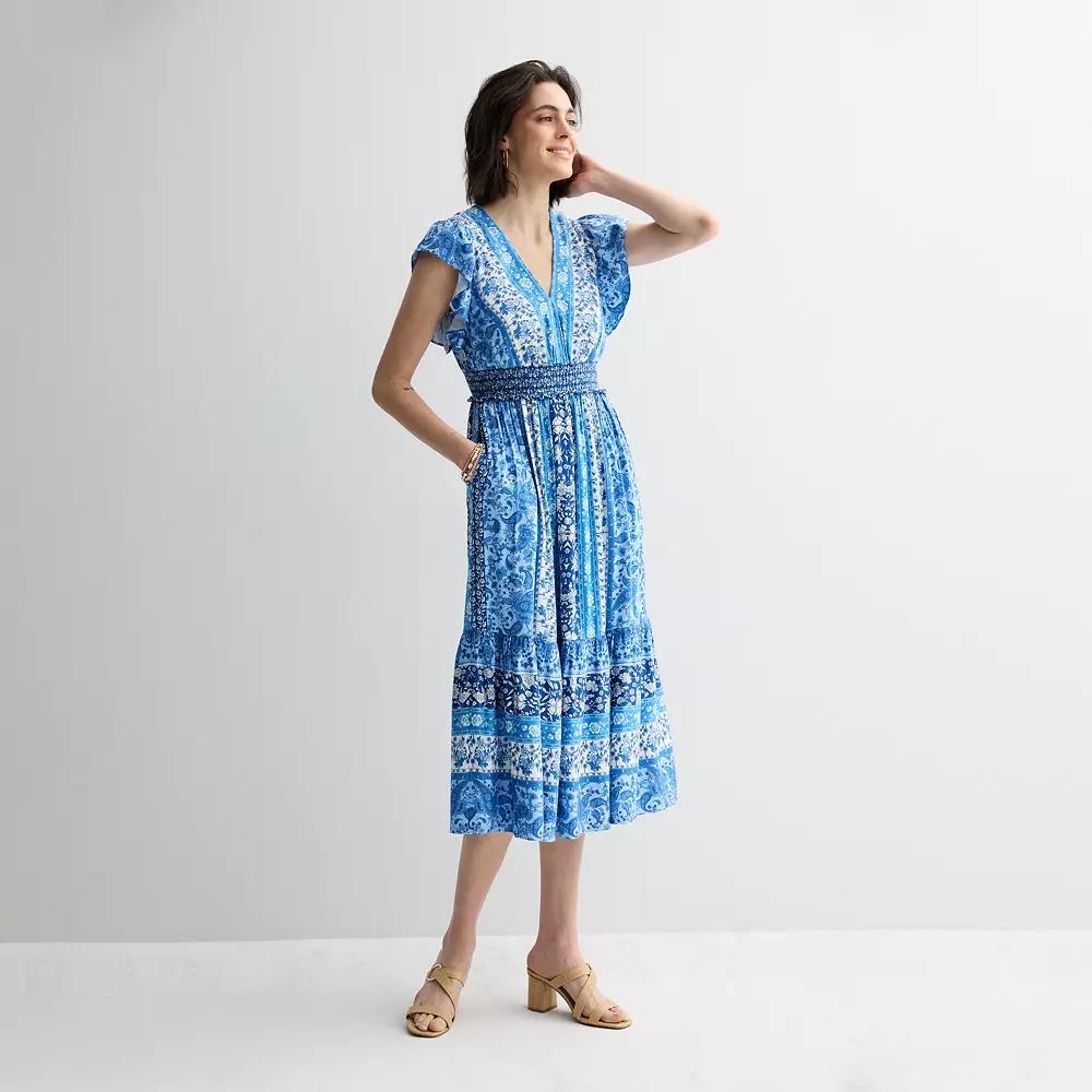 Women's Maison Tara Striped Print Smocked Maxi Dress,  Product Image