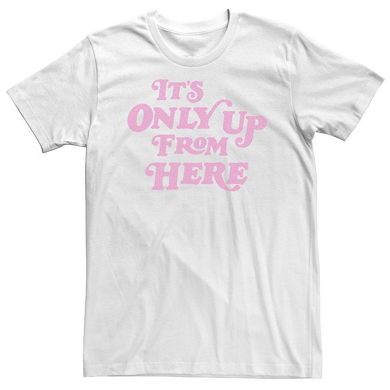 Big & Tall Trendy "It's Only Up From Here" Text Tee, Men's, Size: 4XLT, White Product Image
