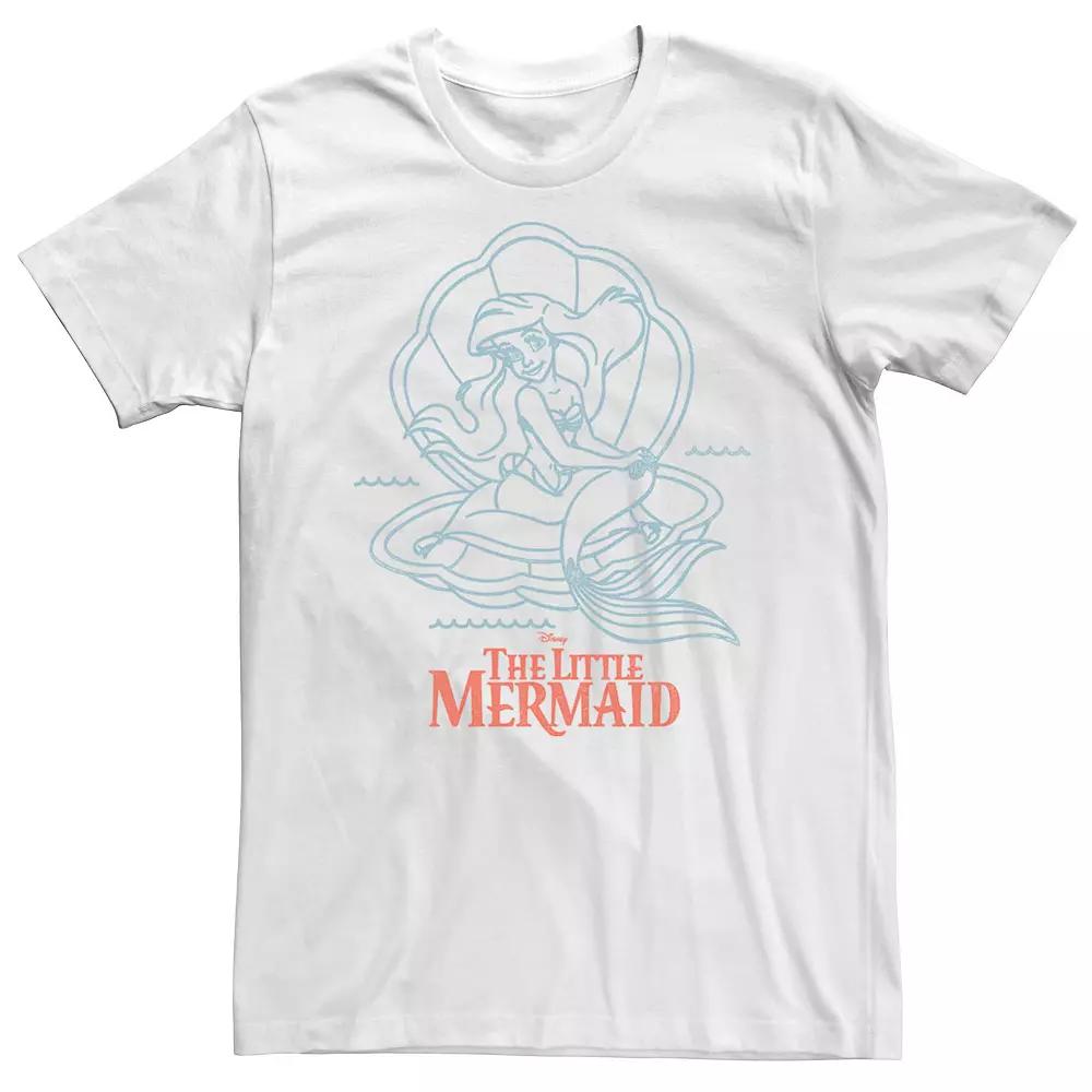 Men's Disney's The Little Mermaid Ariel Line Art Portrait Tee,  Product Image