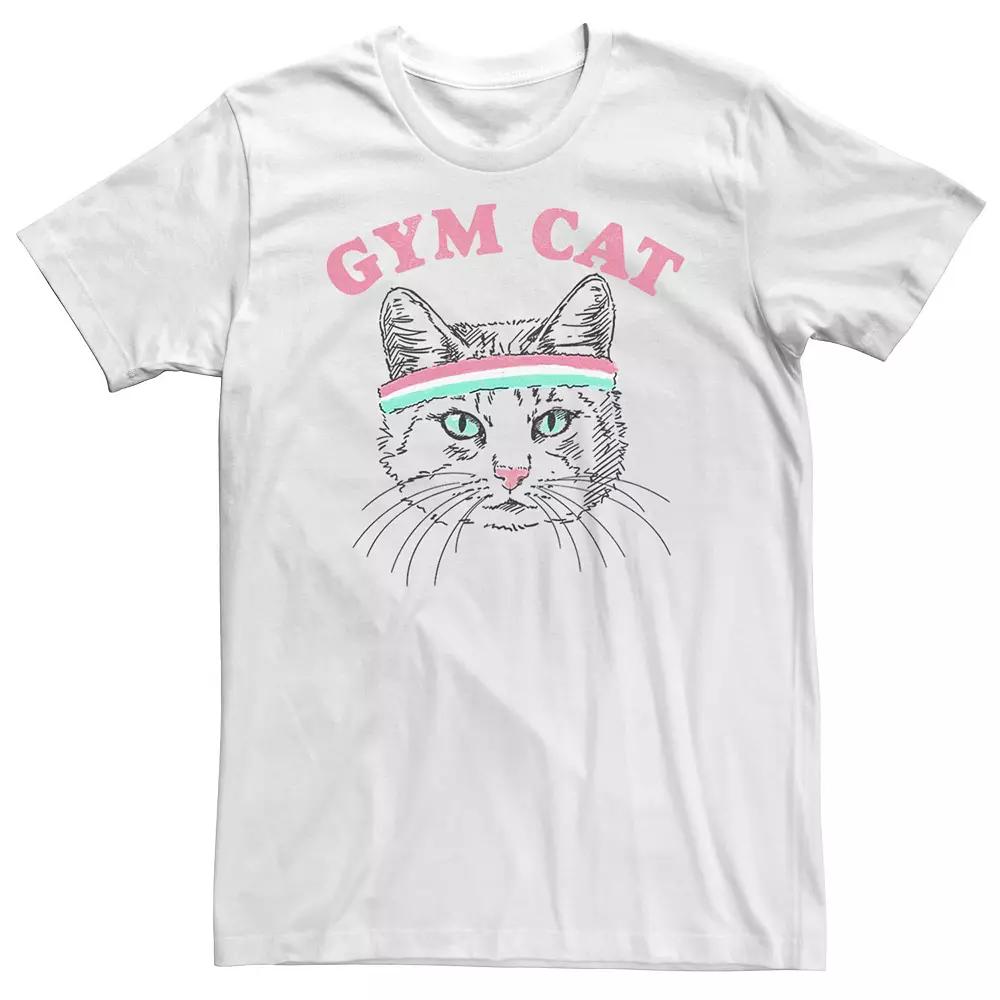 Big & Tall Gym Cat Outline With Headband Tee, Men's,  Product Image