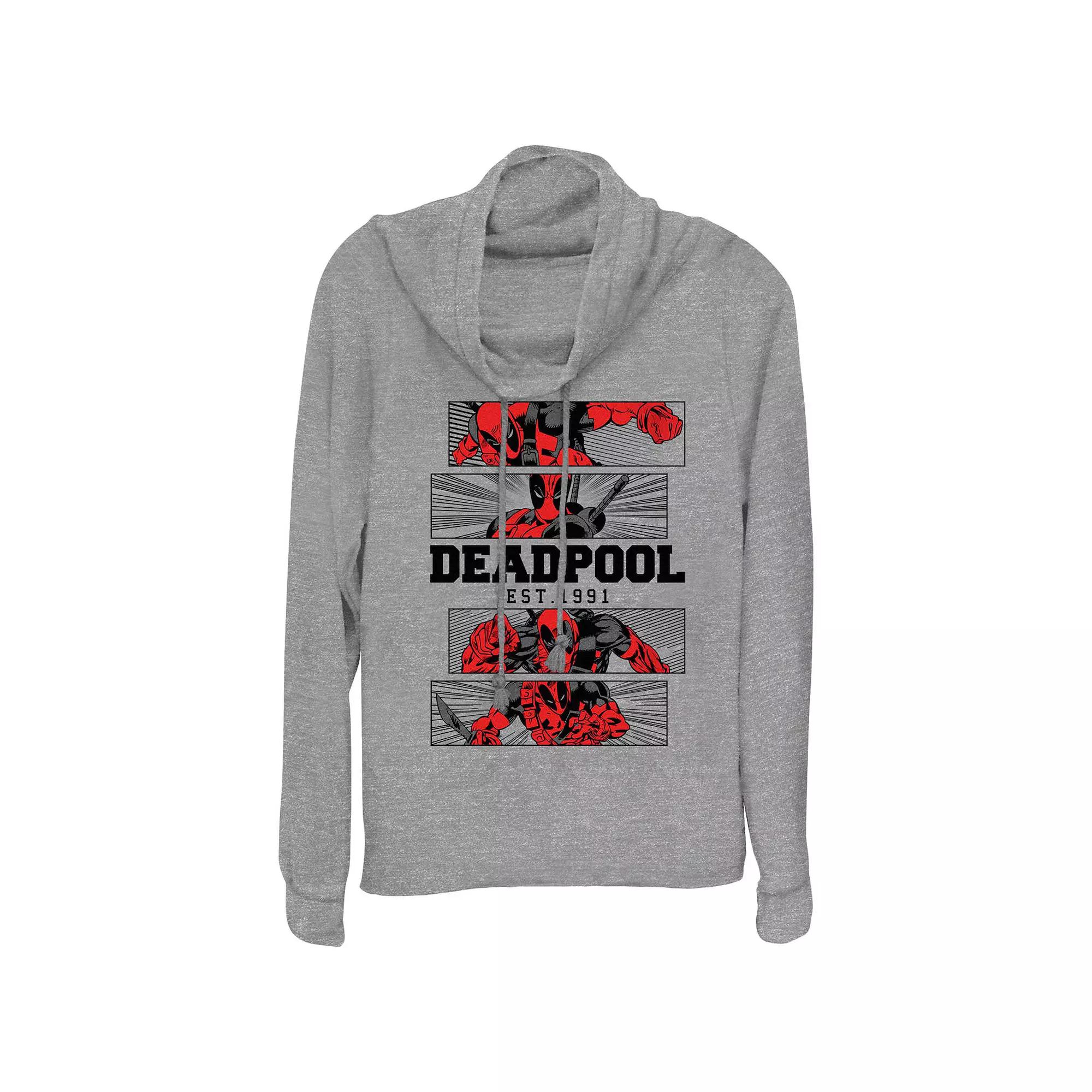 Women's Marvel Deadpool Est. 1991 Cowlneck Graphic Lightweight Long Sleeve,  Product Image