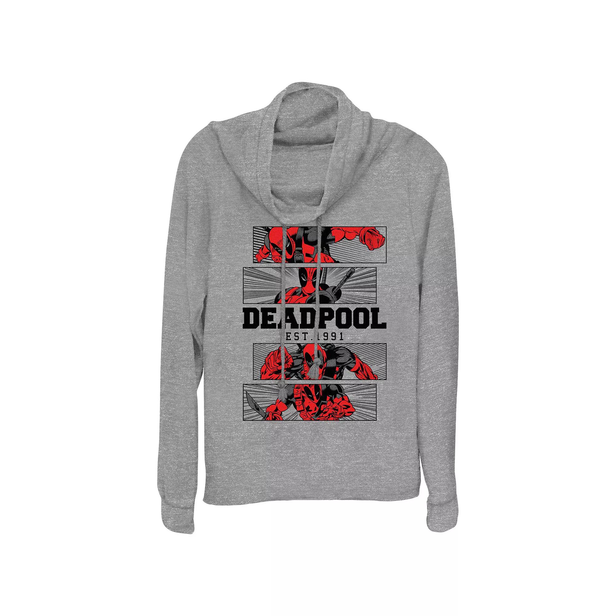 Women's Marvel Deadpool Est. 1991 Cowlneck Graphic Lightweight Long Sleeve,  Product Image