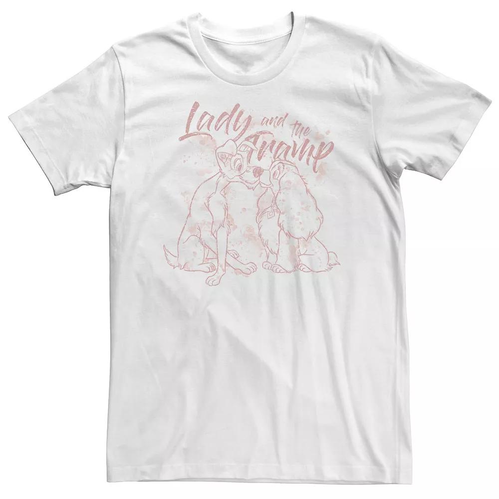 Big & Tall Disney Lady & The Tramp Splatter Outline Tee, Men's,  Product Image