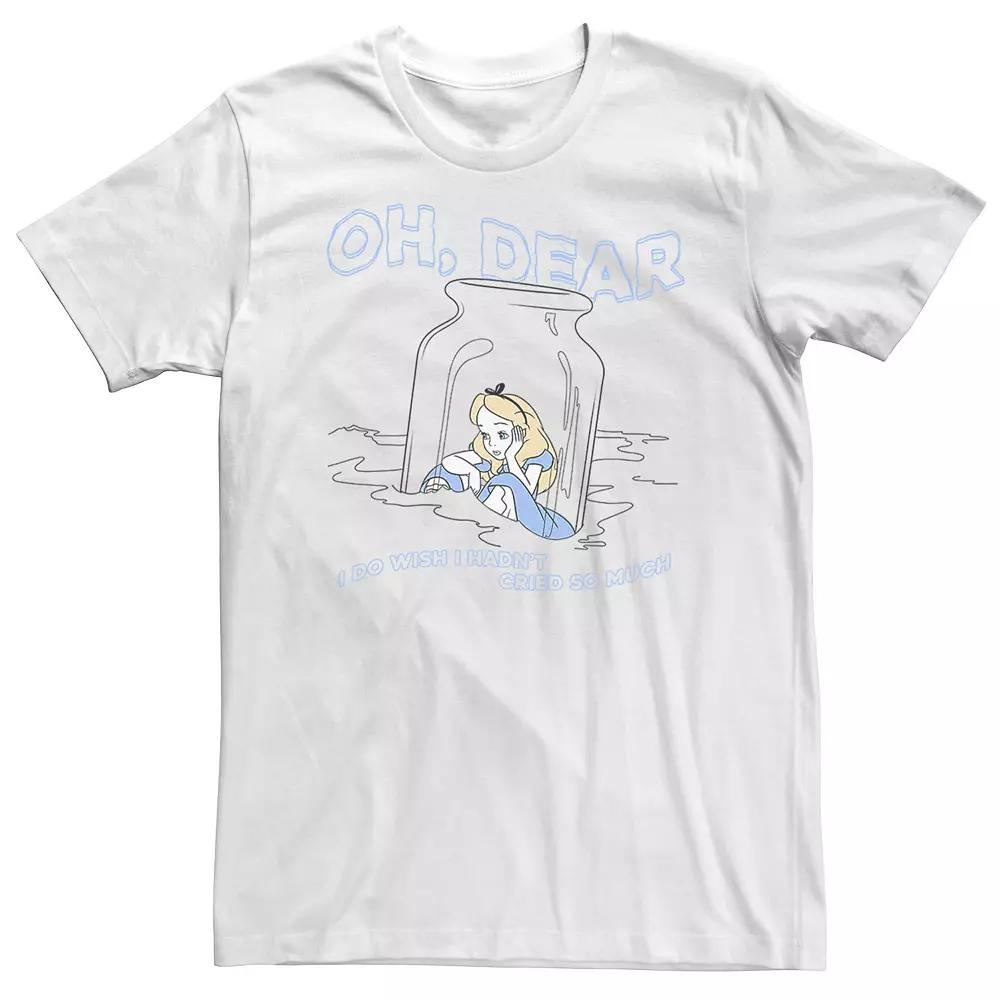 Big & Tall Disney Alice In Wonderland I Do Wish I Hadn't Cried So Much Tee, Men's, Size: XXL Tall, White Product Image
