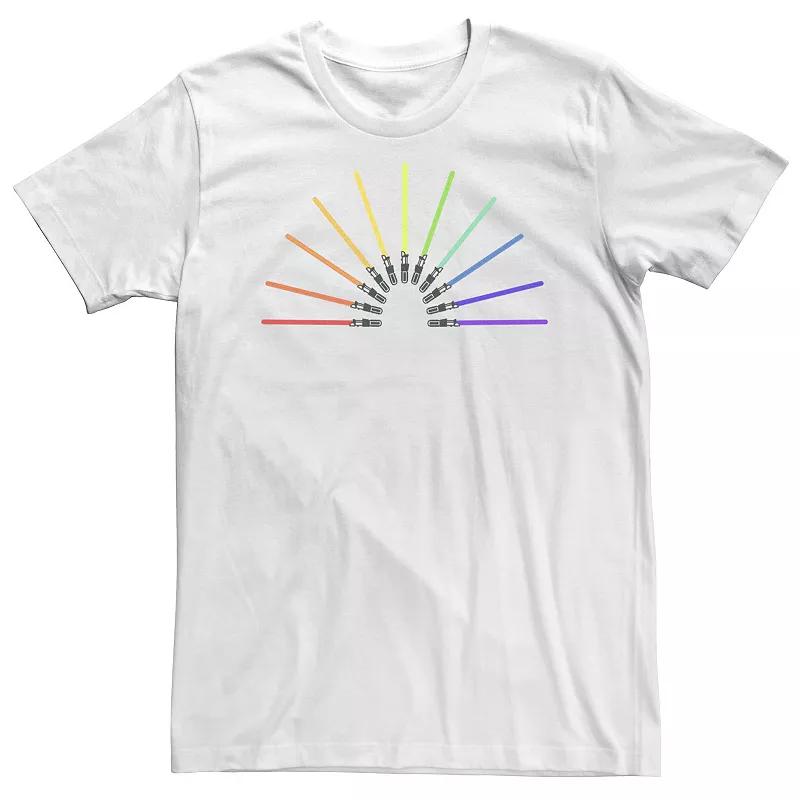 Big & Tall Star Wars Pride Rainbow Lightsabers Tee, Men's,  Product Image